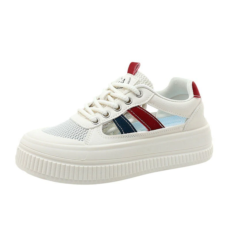 Damen Sportliche Plateau Sneakers mit atmungsaktiver Mesh-Konstruktion und rutschfester Laufsohle Heidi Mode - Image 5