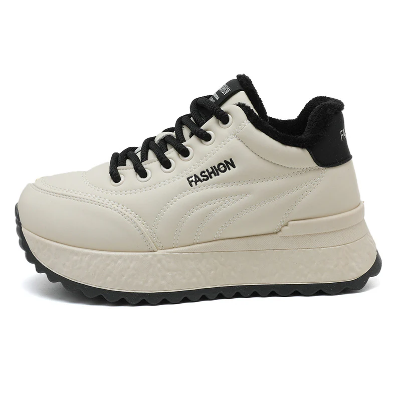 Damen sportliche Plateau Sneakers mit kuscheligem Innenfutter und rutschfester Laufsohle Heidi Mode - Image 6