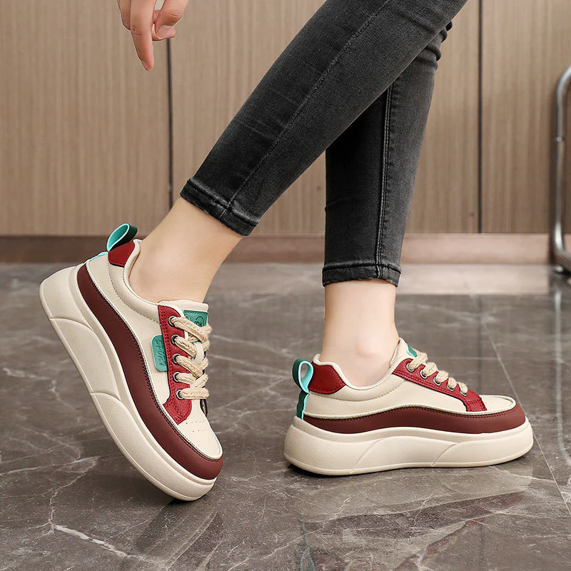 Damen Sportliche Plateau Sneakers mit modischem Design und bequemer Dämpfung Heidi Mode - Image 3