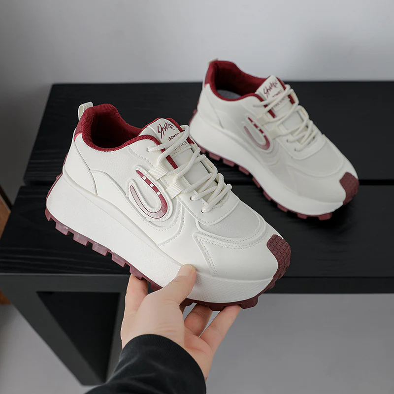Damen Sportliche Plateau Sneakers mit modischem Design und rutschfester Sohle Heidi Mode - Image 2