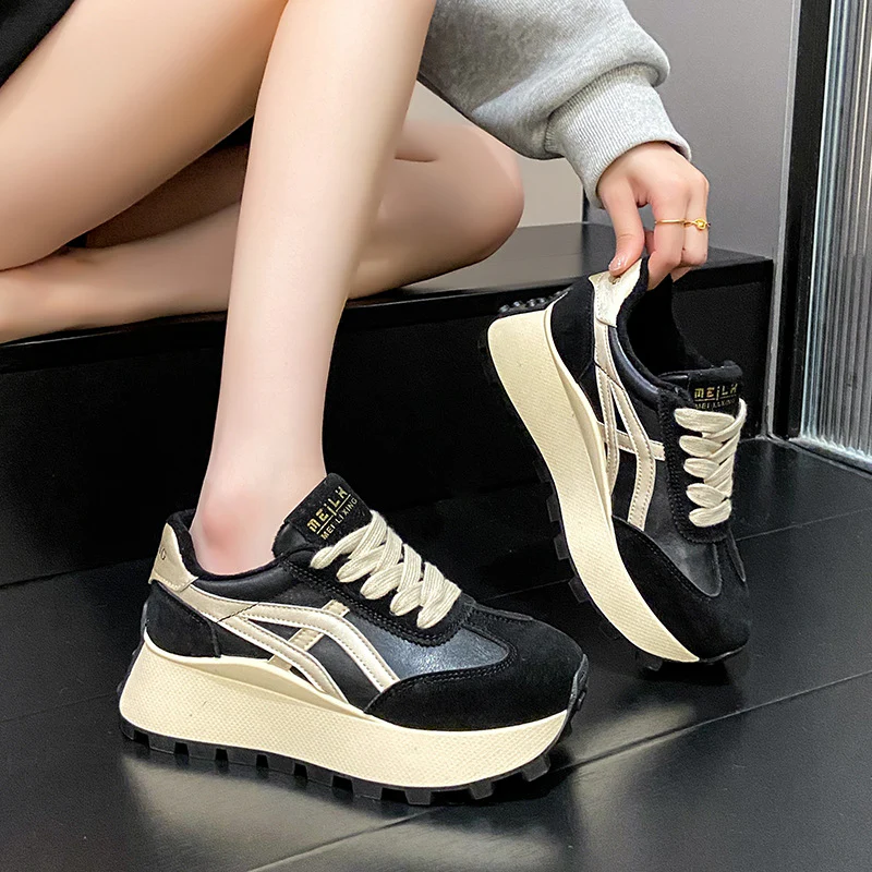 Damen Sportliche Plateau Sneakers mit rutschfester Sohle und atmungsaktivem Obermaterial Heidi Mode - Image 3