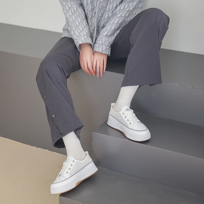 Damen Sportliche Plateausneaker mit atmungsaktivem Mesh-Obermaterial und rutschfester Sohle Heidi Mode - Image 3