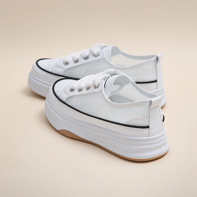 Damen Sportliche Plateausneaker mit atmungsaktivem Mesh-Obermaterial und rutschfester Sohle Heidi Mode - Image 4