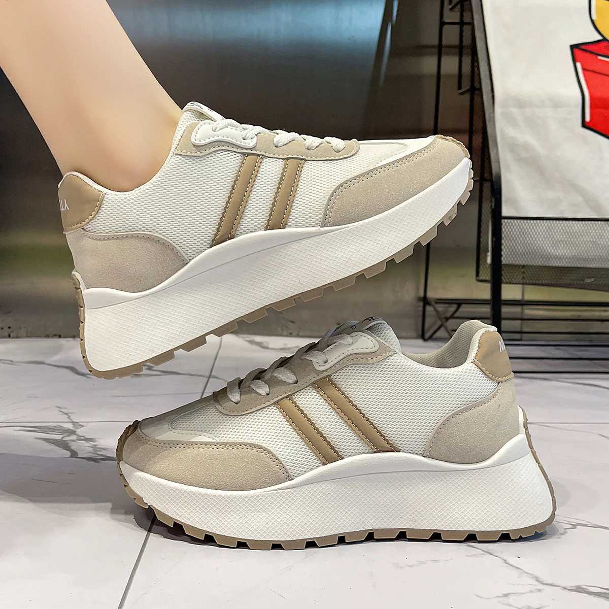 Damen Sportliche Plateausneaker mit atmungsaktiver Mesh-Oberfläche und ergonomischer Dämpfung Heidi Mode - Image 3