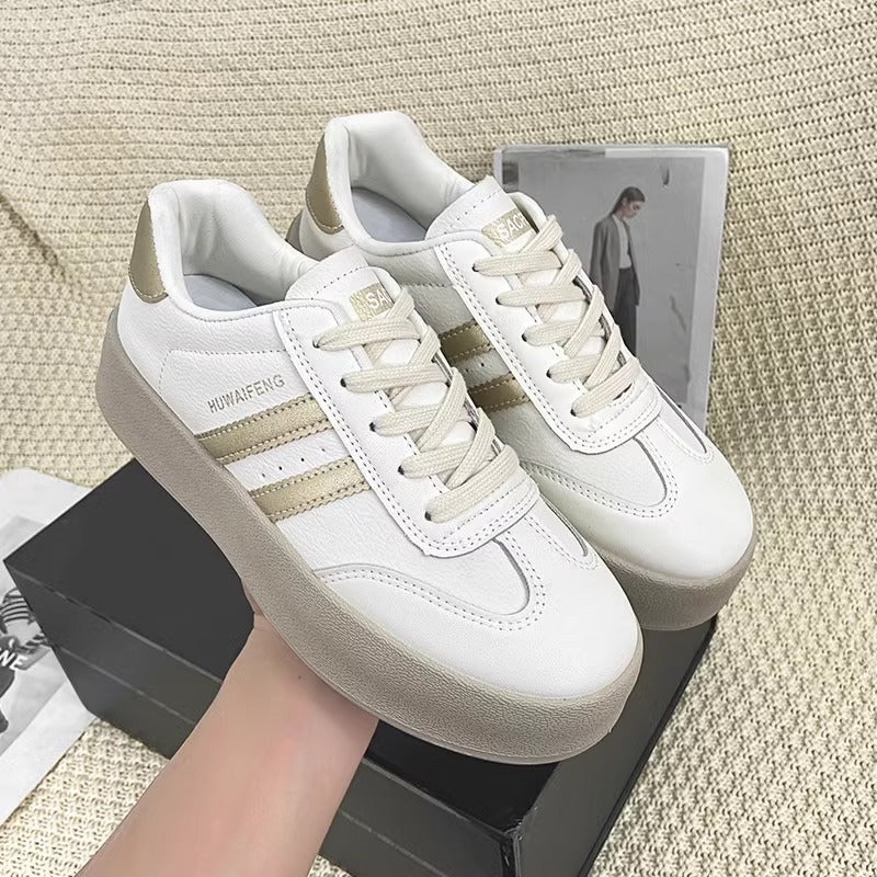 Damen Sportliche Plateausneaker mit edlen Steppnähten und rutschfester Sohle Heidi Mode - Image 2