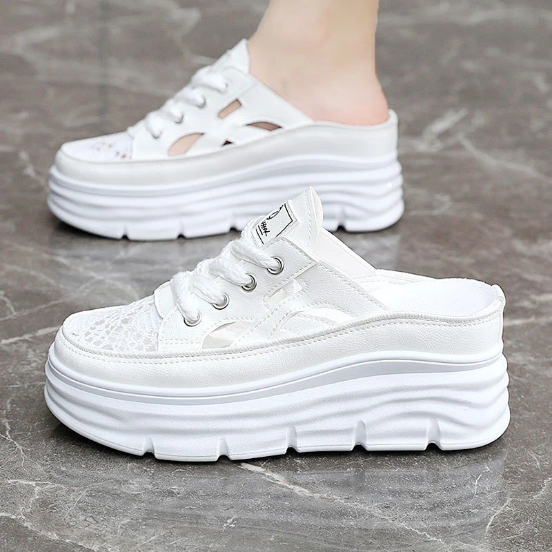 Damen Sportliche Plateausneakers mit atmungsaktivem Obermaterial und lässigem Schnitt Heidi Mode - Image 4