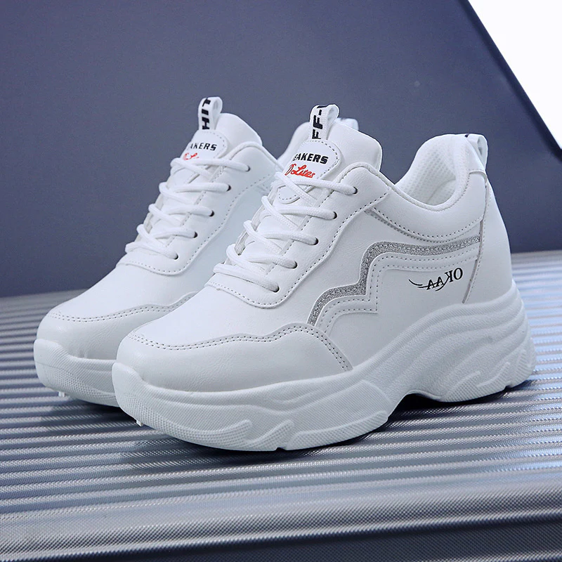 Damen Sportliche Plattform Sneakers mit atmungsaktiven Eigenschaften und rutschfester Sohle Heidi Mode