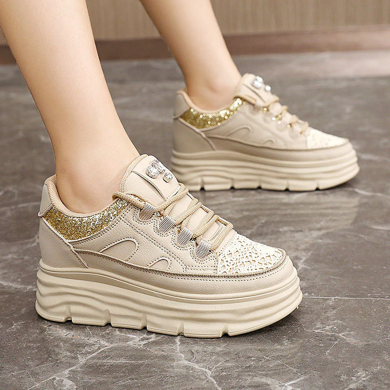 Damen Sportliche Plattform Sneakers mit Glitzer-Details und ergonomischer Dämpfung Heidi Mode - Image 4