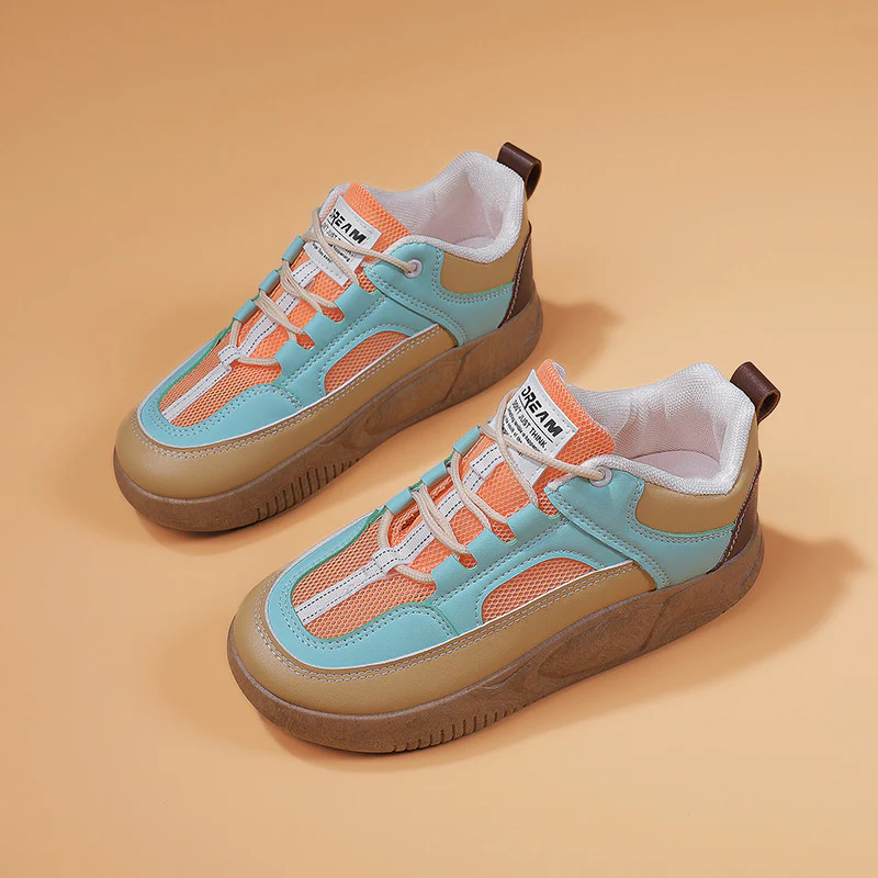 Damen Sportliche Retro Sneakers mit atmungsaktiven Einsatz und rutschfester Sohle Heidi Mode - Image 3
