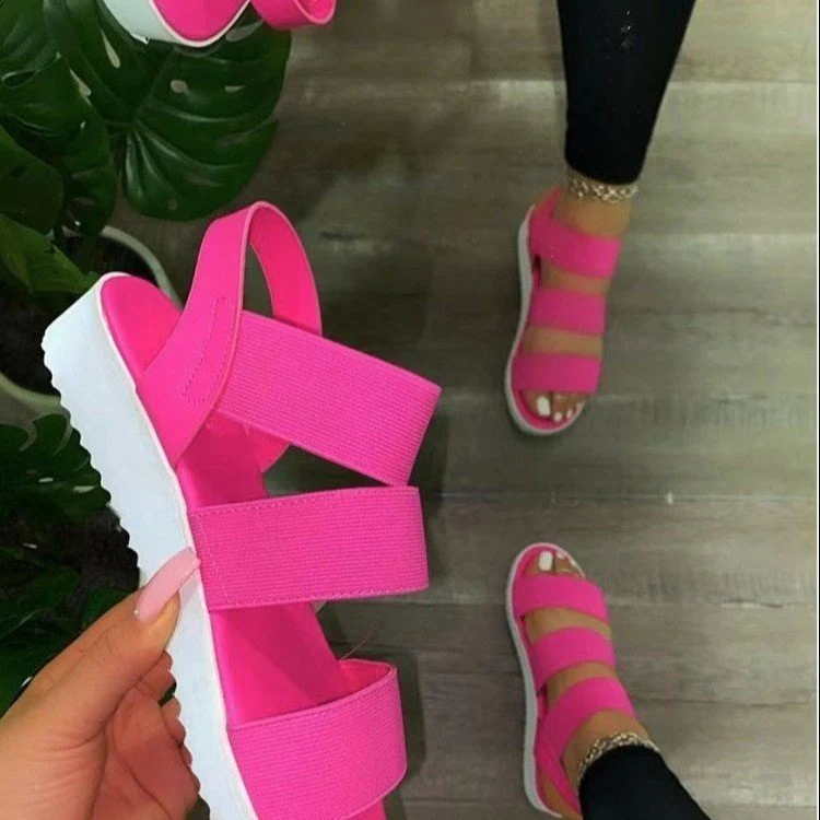 Damen Sportliche Riemchen-Sandalen mit Elastischen Gurten und Flexibel Gepolstertem Fußbett Heidi-Mode - Image 4