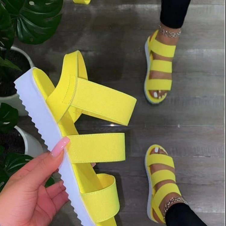 Damen Sportliche Riemchen-Sandalen mit Elastischen Gurten und Flexibel Gepolstertem Fußbett Heidi-Mode - Image 5