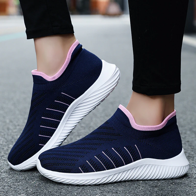 Damen Sportliche Slip-On Sneakers mit atmungsaktivem Strick-Obermaterial Heidi Mode - Image 4