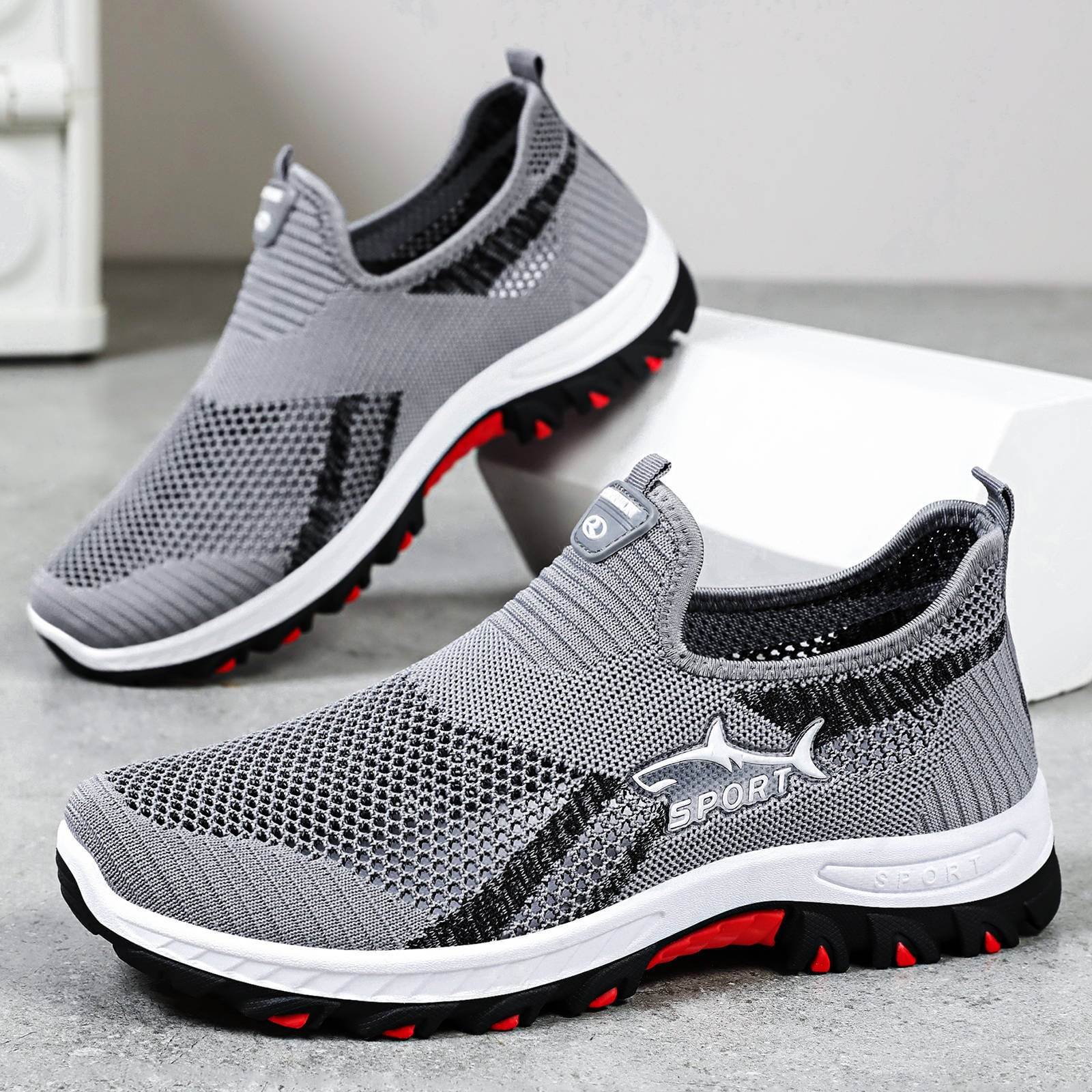 Damen Sportliche Slip-On Sneakers mit atmungsaktivem Strickdesign Heidi Mode - Image 2