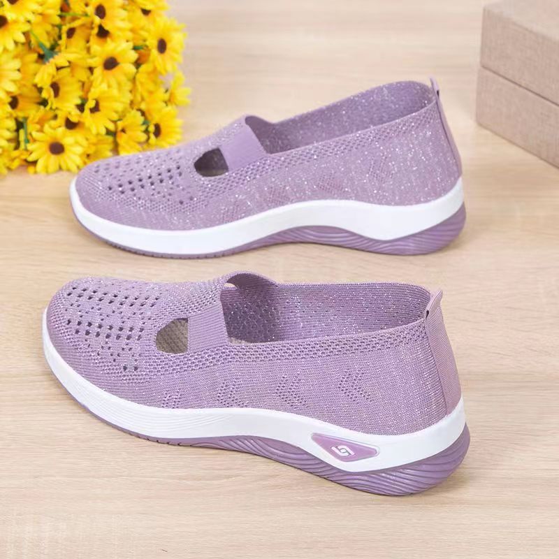 Damen Sportliche Slip-On Sneakers mit atmungsaktivem Strickmaterial Heidi Mode - Image 4
