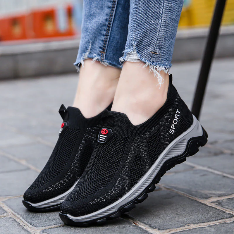 Damen Sportliche Slip-On Sneakers mit atmungsaktiver Mesh-Oberfläche und rutschfester Sohle Heidi Mode - Image 2
