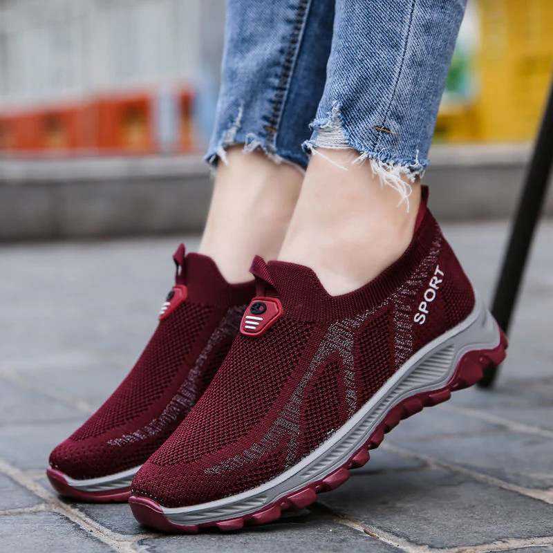 Damen Sportliche Slip-On Sneakers mit atmungsaktiver Mesh-Oberfläche und rutschfester Sohle Heidi Mode - Image 3