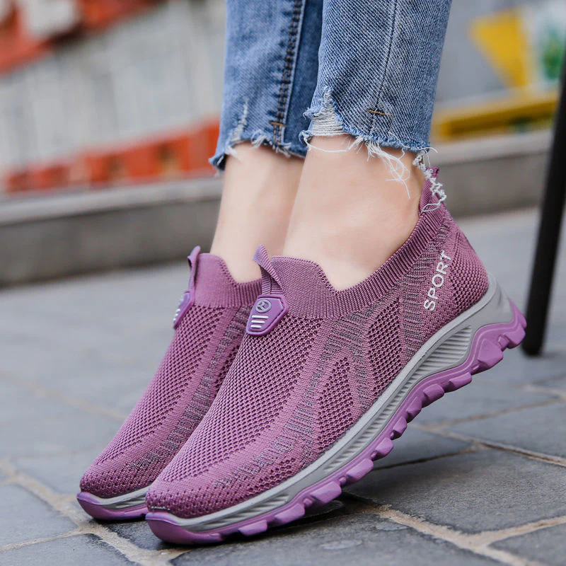 Damen Sportliche Slip-On Sneakers mit atmungsaktiver Mesh-Oberfläche und rutschfester Sohle Heidi Mode - Image 4