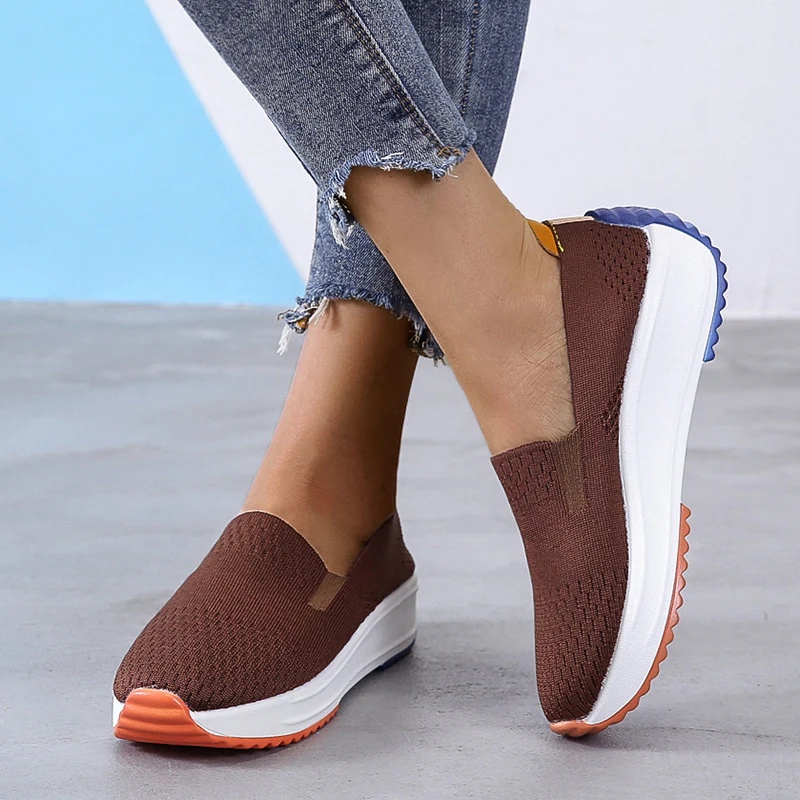 Damen Sportliche Slip-On Sneakers mit atmungsaktiver Netzstruktur Heidi Mode - Image 3