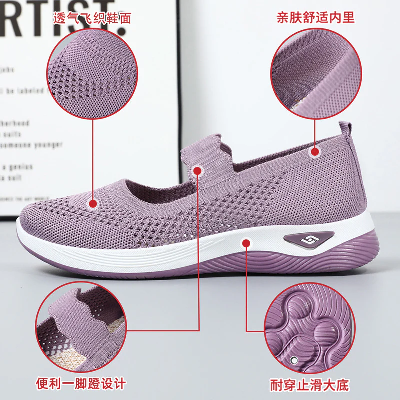 Damen Sportliche Slip-On Sneakers mit elastischem Riemen und atmungsaktivem Obermaterial Heidi Mode - Image 4