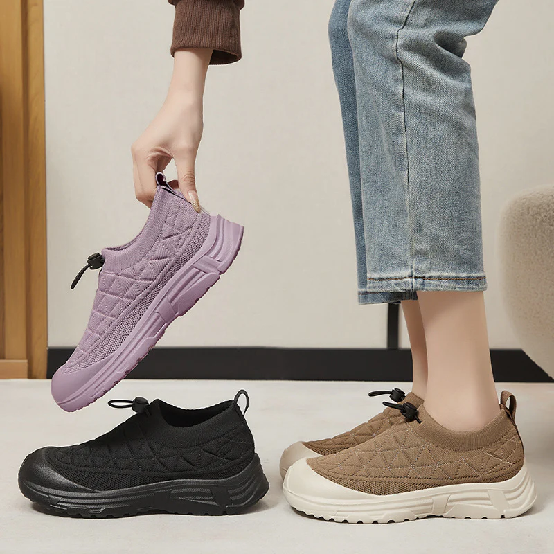 Damen Sportliche Slip-On Sneakers mit flexiblem Strickoberteil Heidi Mode - Image 3