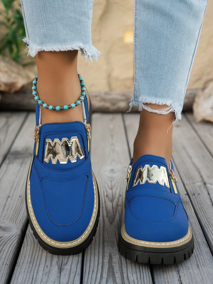 Damen Sportliche Slipper mit glänzendem Reißverschluss und rutschfester Sohle Heidi Mode - Image 7