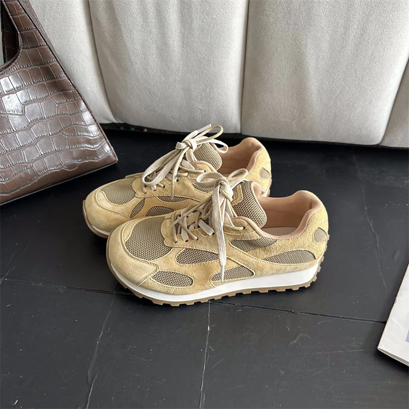 Damen Sportliche Sneaker mit atmungsaktivem Mesh und modischer Wildleder-Oberfläche Heidi Mode - Image 8