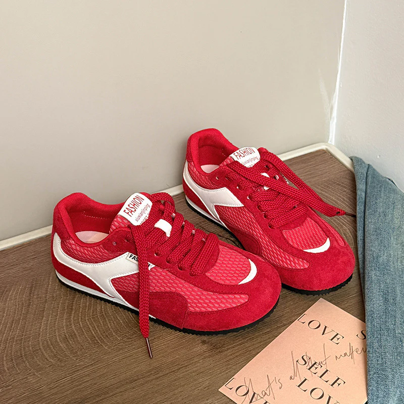 Damen Sportliche Sneaker mit atmungsaktivem Mesh und weichem Velours Heidi Mode - Image 6