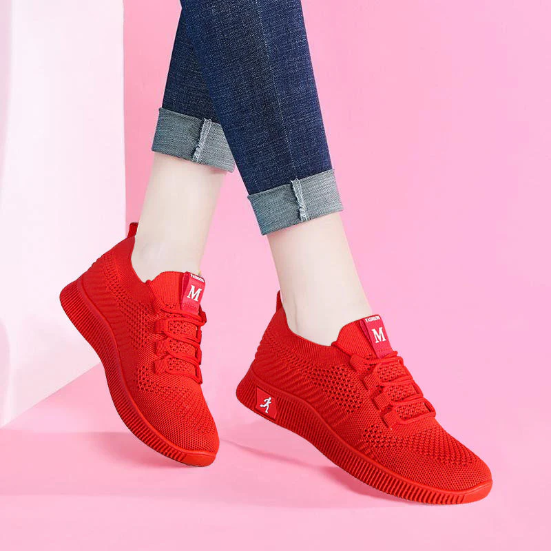 Damen Sportliche Sneaker mit atmungsaktiver Mesh-Oberfläche und elastischem Design Heidi Mode - Image 2