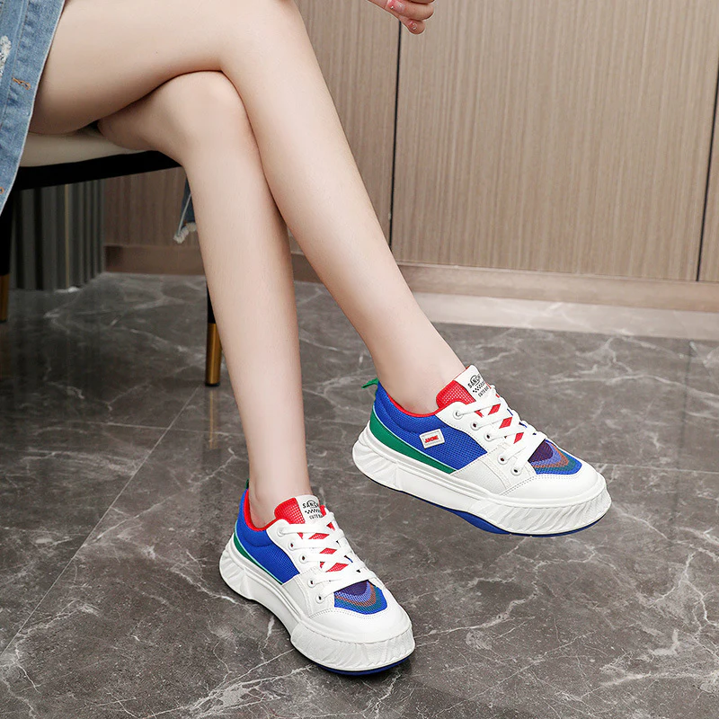 Damen Sportliche Sneaker mit atmungsaktiver Mesh-Oberfläche und farbenfrohem Design Heidi Mode - Image 3