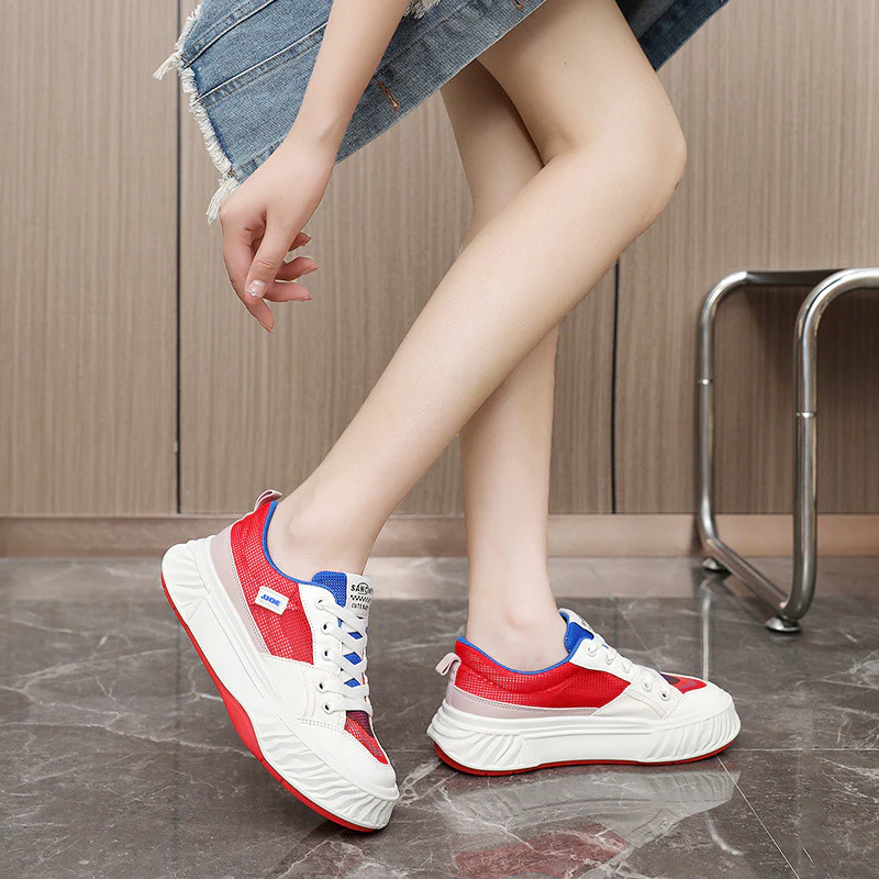 Damen Sportliche Sneaker mit atmungsaktiver Mesh-Oberfläche und farbenfrohem Design Heidi Mode - Image 4