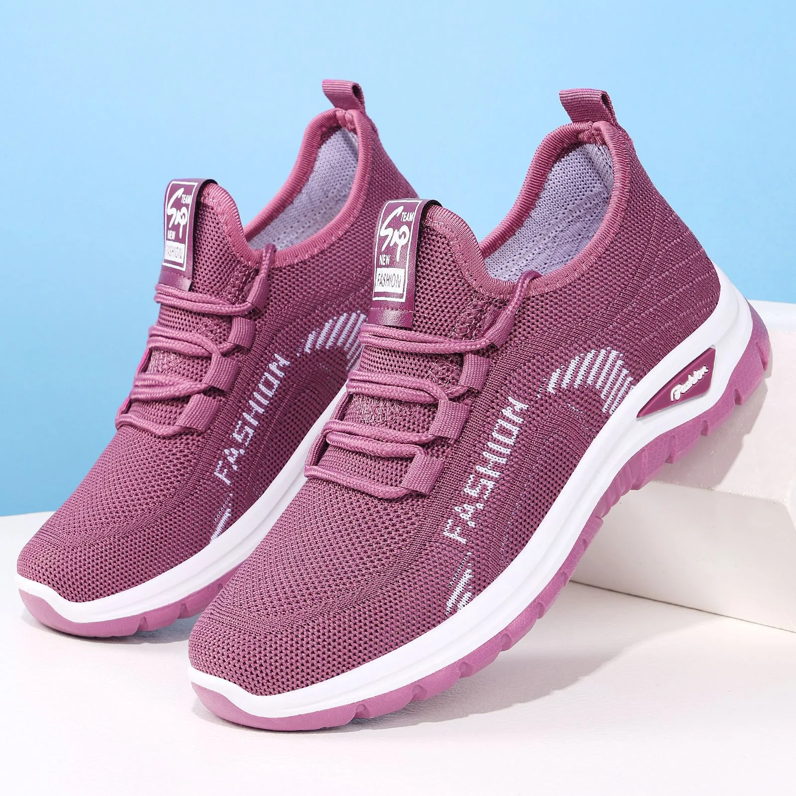 Damen Sportliche Sneaker mit elastischem Strickoberteil und dämpfender Sohle Heidi Mode - Image 3