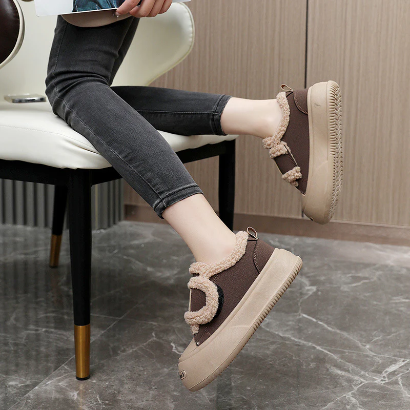 Damen Sportliche Sneaker mit flauschigem Innenfutter und rutschfester Sohle Heidi Mode - Image 3