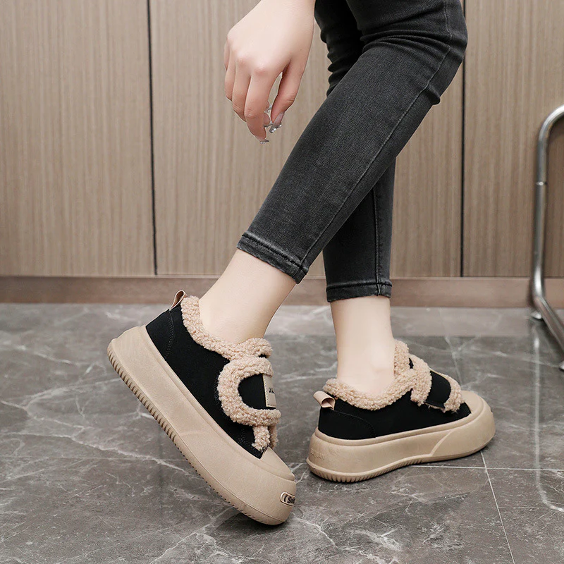 Damen Sportliche Sneaker mit flauschigem Innenfutter und rutschfester Sohle Heidi Mode - Image 4