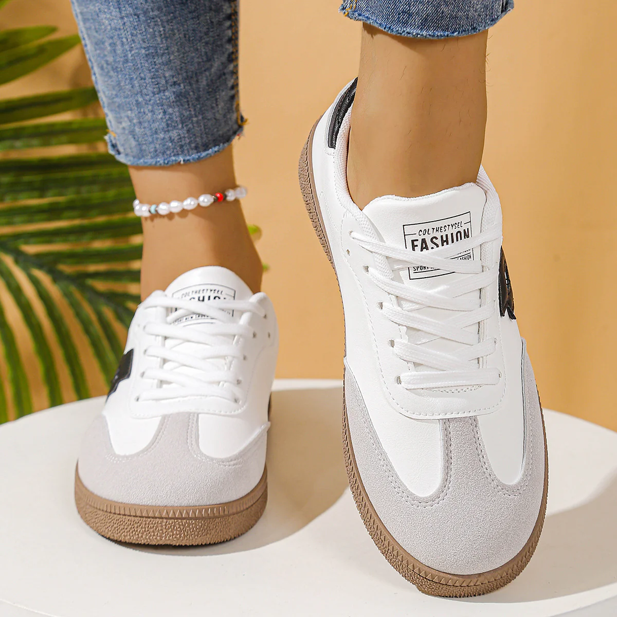 Damen Sportliche Sneaker mit hochwertiger Oberflächenstruktur und rutschfester Sohle Heidi Mode - Image 4