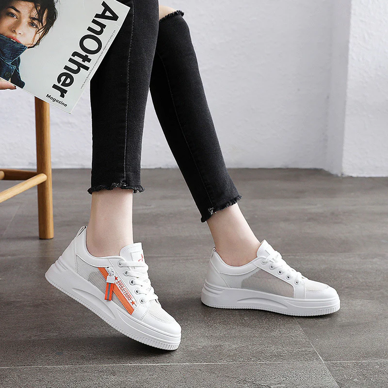 Damen Sportliche Sneaker mit innovativem Obermaterial und modischem Zipperdesign Heidi Mode - Image 4