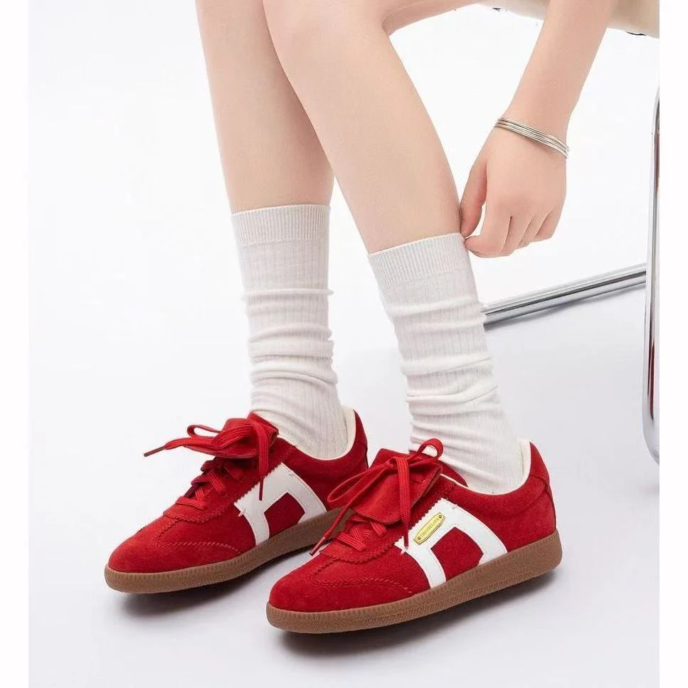 Damen Sportliche Sneaker mit Leder- und Wildlederkombination Heidi Mode - Image 3