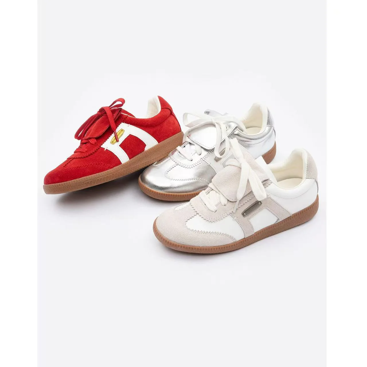 Damen Sportliche Sneaker mit Leder- und Wildlederkombination Heidi Mode - Image 4