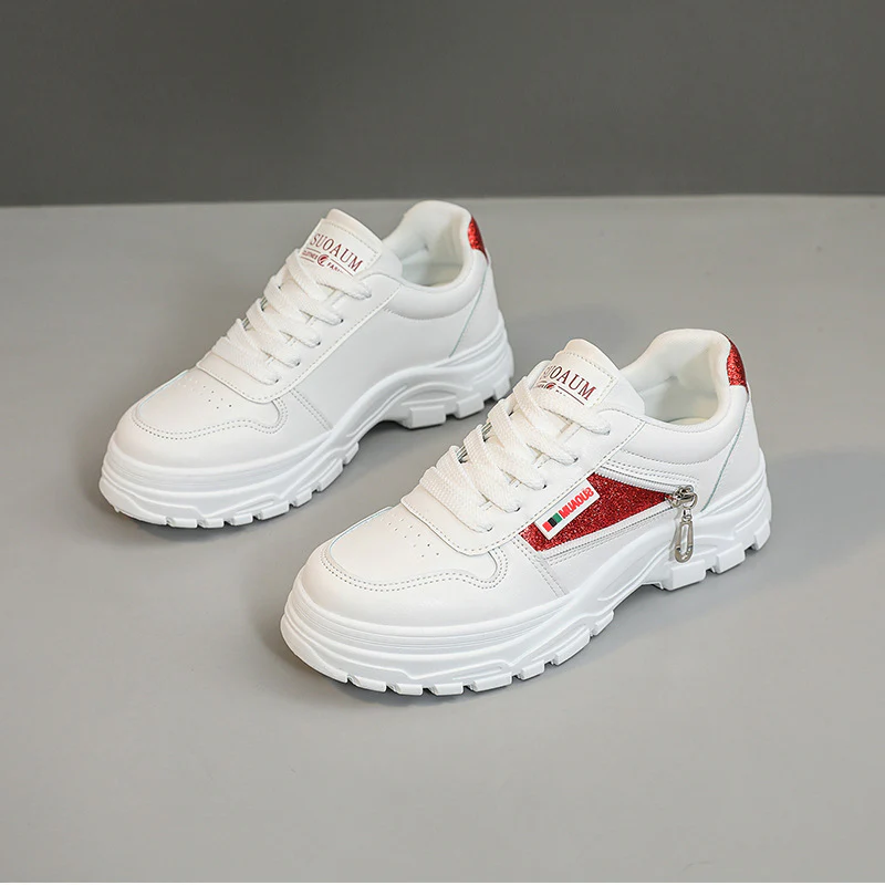 Damen sportliche Sneaker mit modischem Reißverschluss und stoßdämpfender Sohle Heidi Mode - Image 3