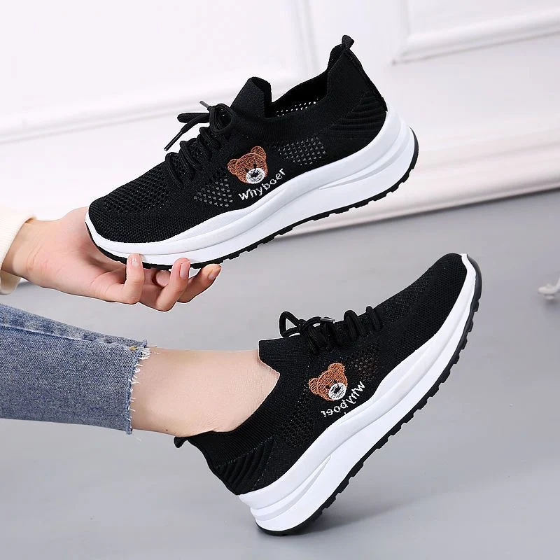Damen Sportliche Sneaker mit verspieltem Bärenmotiv und atmungsaktivem Obermaterial Heidi Mode - Image 2