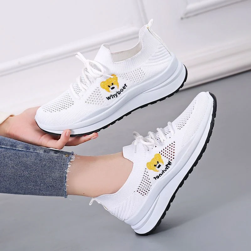 Damen Sportliche Sneaker mit verspieltem Bärenmotiv und atmungsaktivem Obermaterial Heidi Mode - Image 3