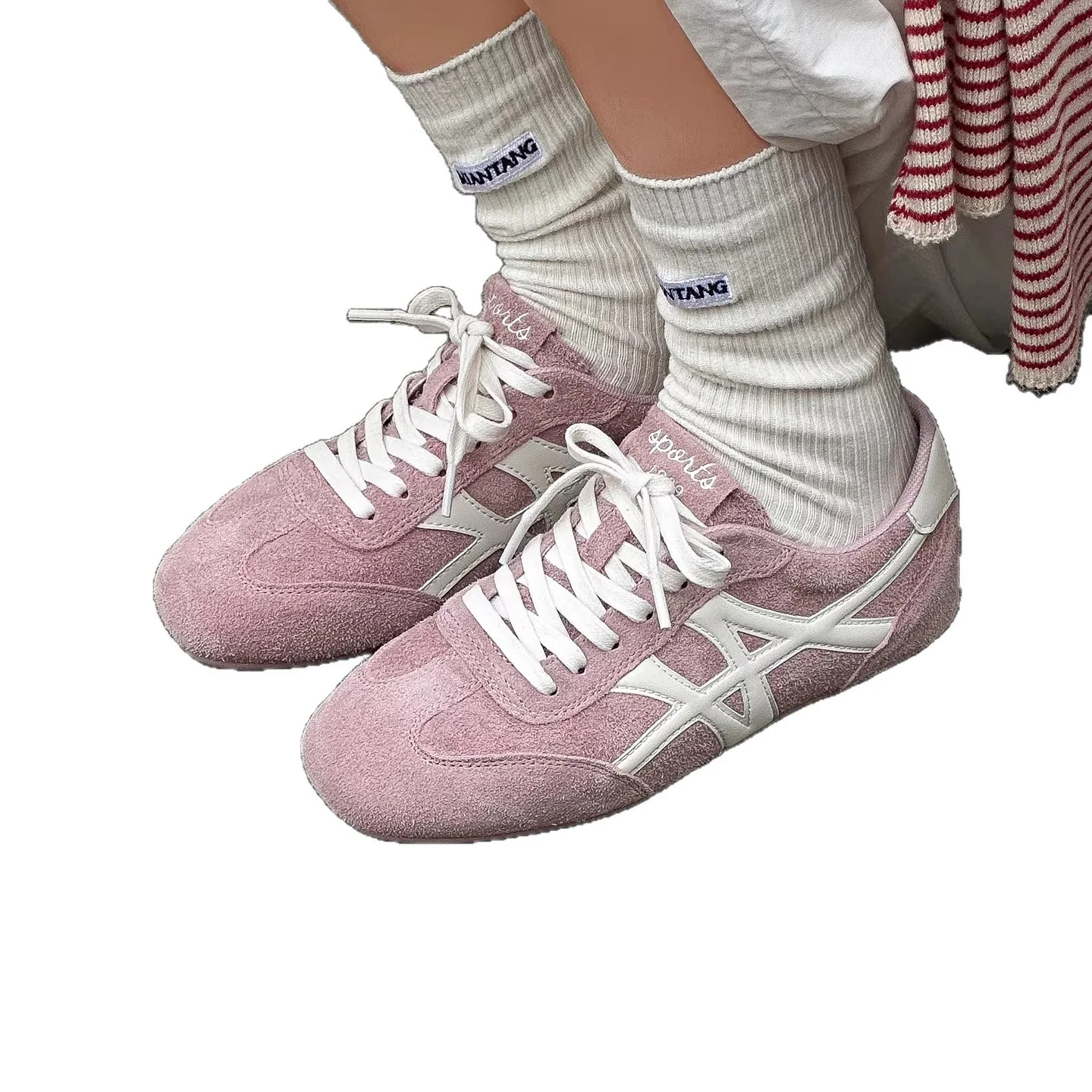Damen Sportliche Sneakers aus hochwertigem Wildleder mit klassischem Design und rutschfester Sohle Heidi Mode - Image 5