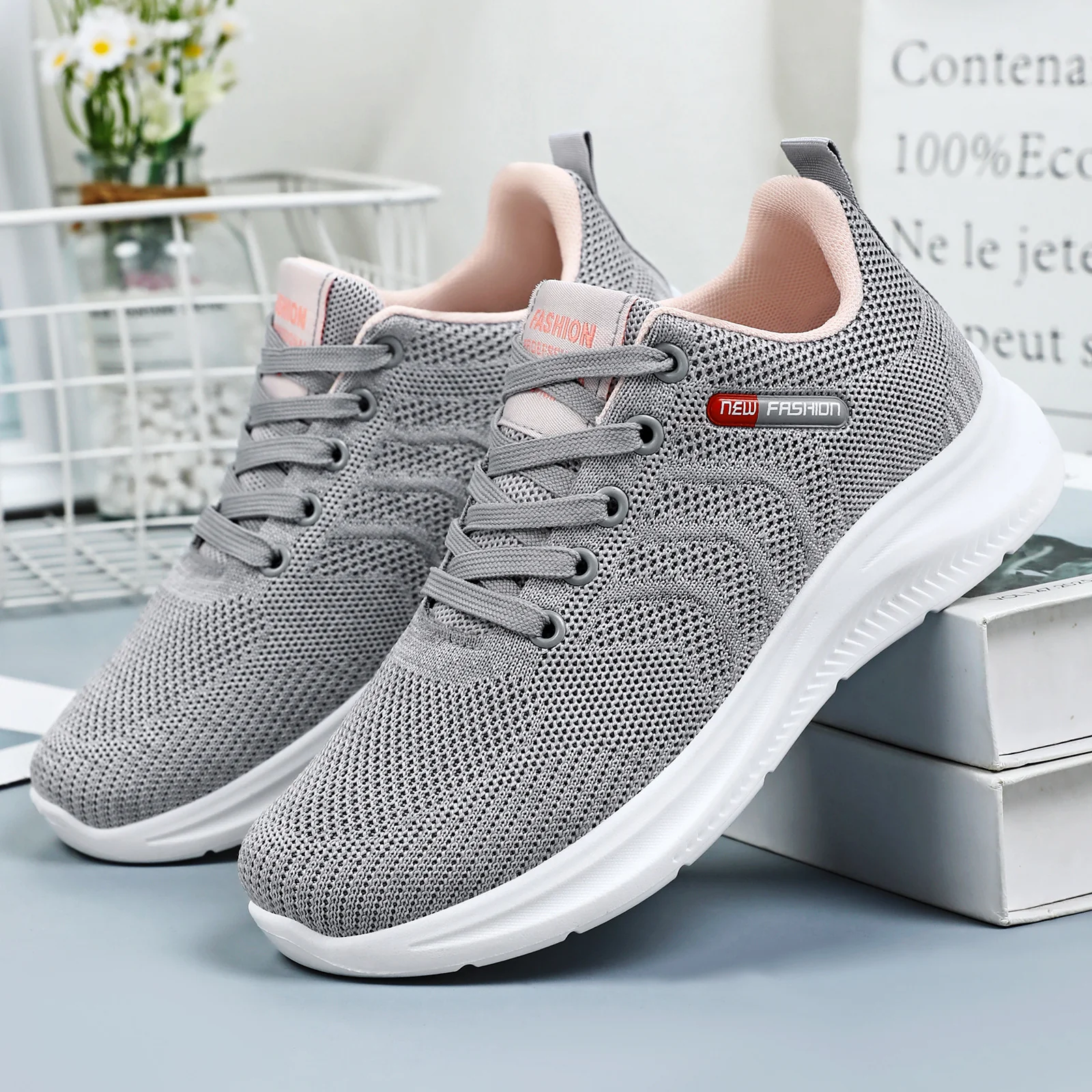Damen Sportliche Sneakers mit atmungsaktivem Mesh-Obermaterial und dämpfender Laufsohle Heidi Mode - Image 2