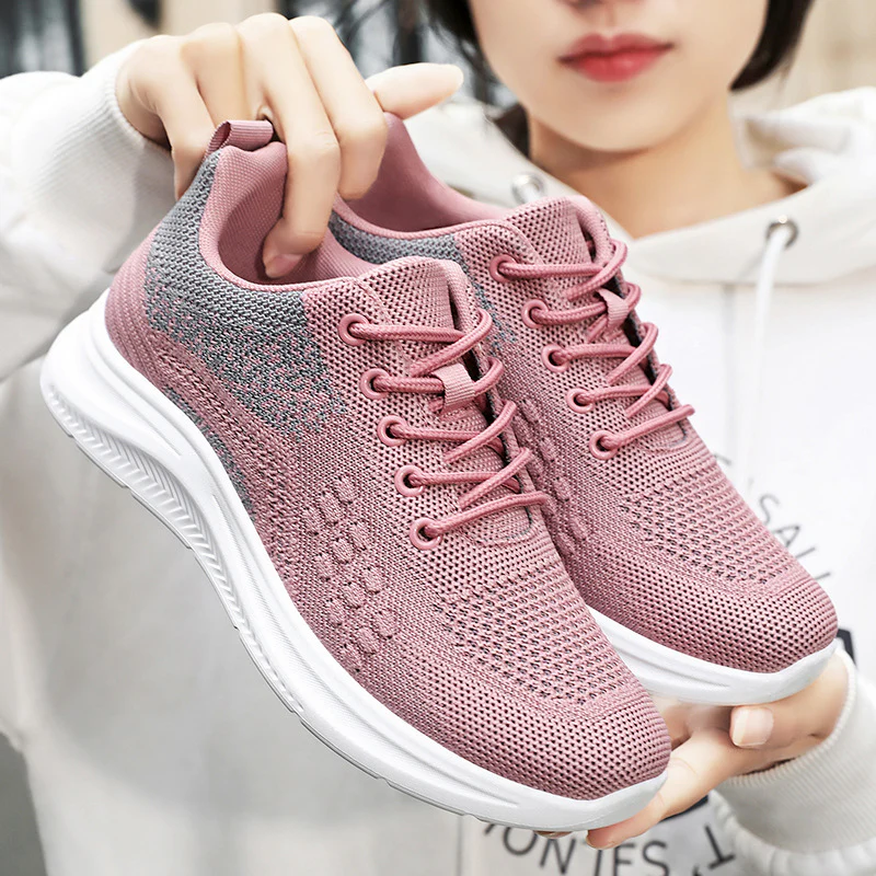 Damen Sportliche Sneakers mit atmungsaktivem Mesh-Obermaterial und dämpfender Sohle Heidi Mode