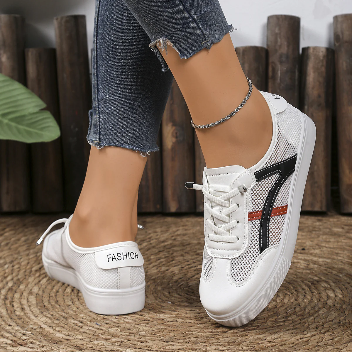 Damen Sportliche Sneakers mit atmungsaktivem Mesh-Obermaterial und flexiblem Fußbett Heidi Mode - Image 5