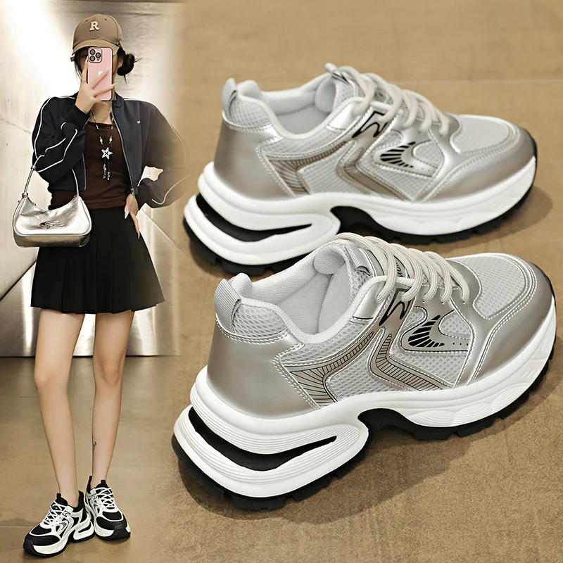 Damen Sportliche Sneakers mit atmungsaktivem Obermaterial und modernem Design Heidi Mode