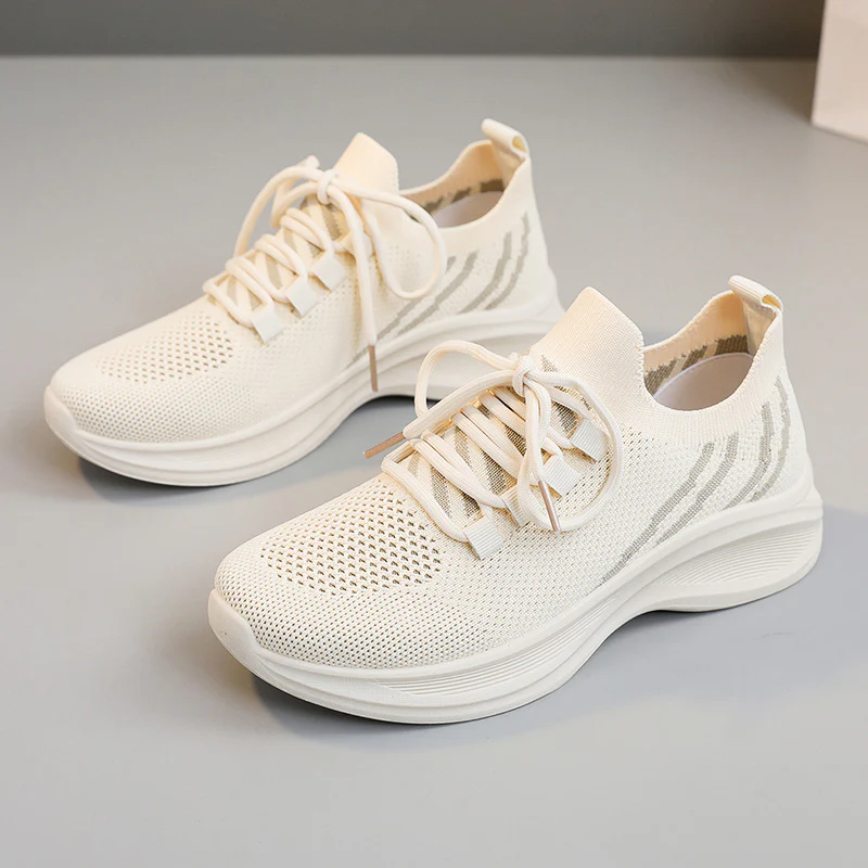 Damen sportliche Sneakers mit atmungsaktiver Mesh-Oberfläche und dämpfender Laufsohle Heidi Mode - Image 2