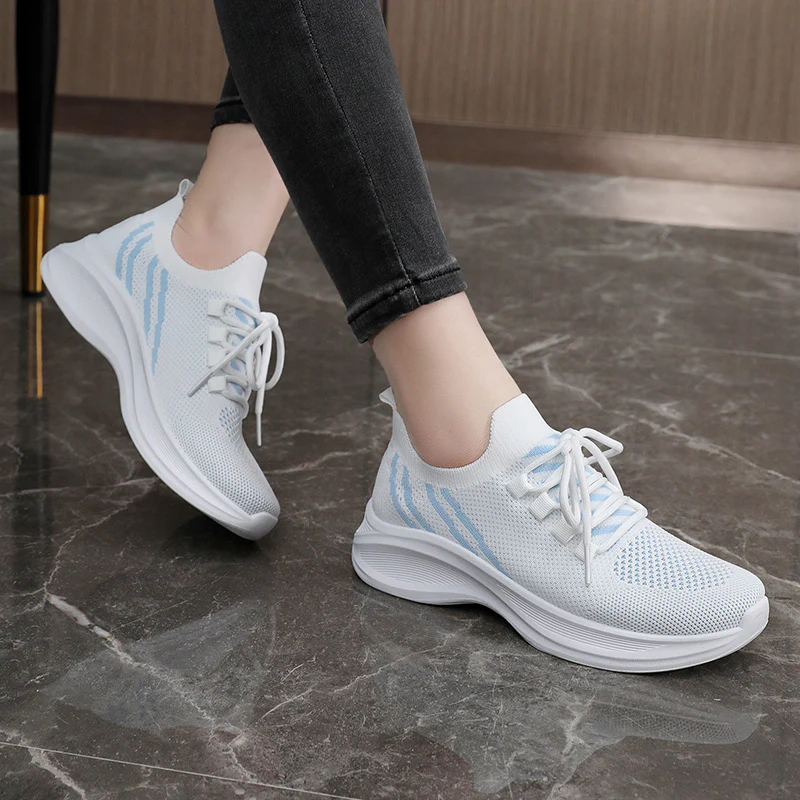 Damen sportliche Sneakers mit atmungsaktiver Mesh-Oberfläche und dämpfender Laufsohle Heidi Mode - Image 3