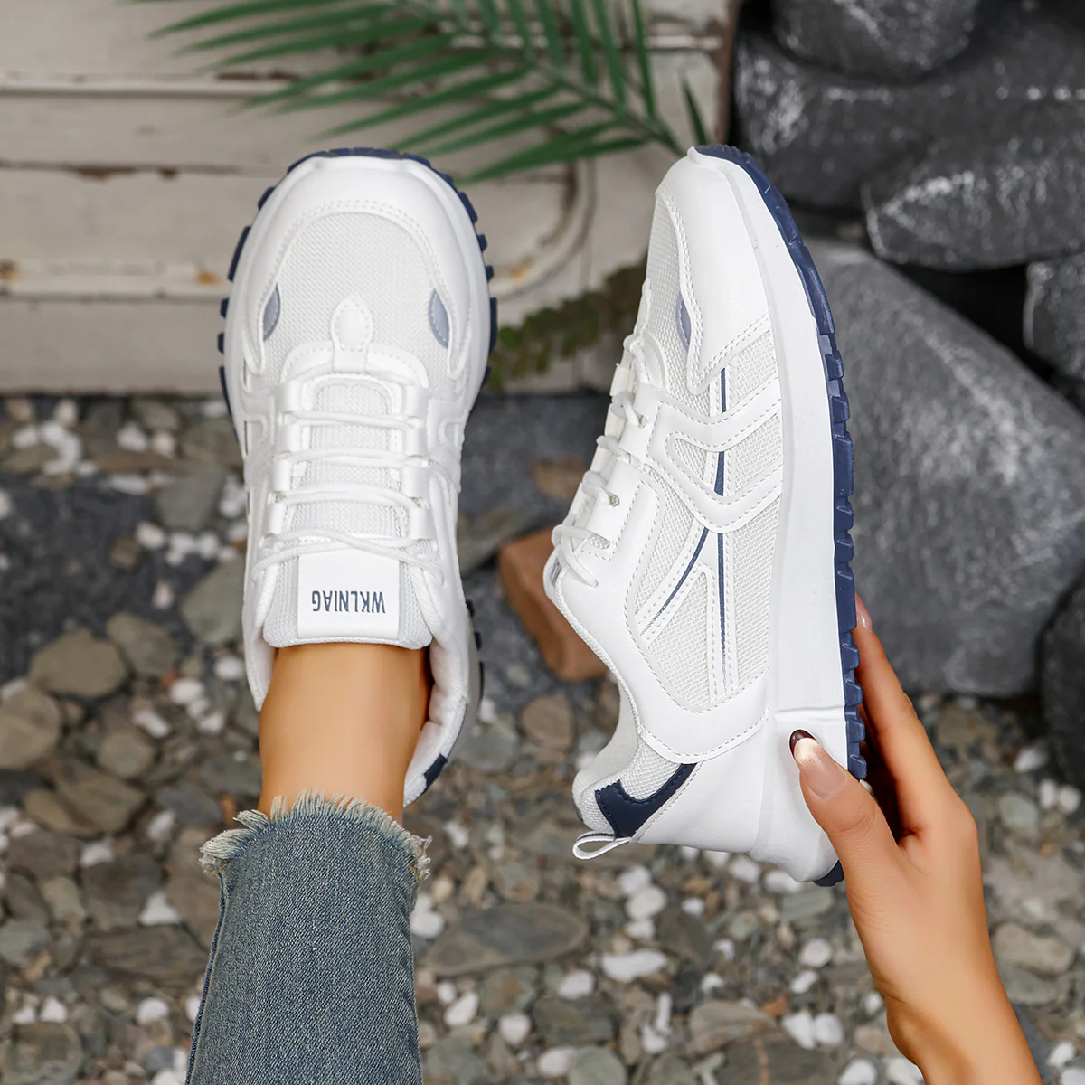 Damen Sportliche Sneakers mit atmungsaktiver Mesh-Oberfläche und dämpfender Sohle Heidi Mode - Image 3