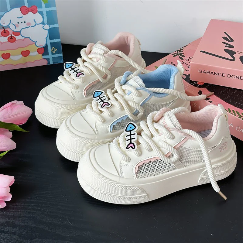 Damen Sportliche Sneakers mit atmungsaktiver Mesh-Oberfläche und elastischem Schaft Heidi Mode - Image 3