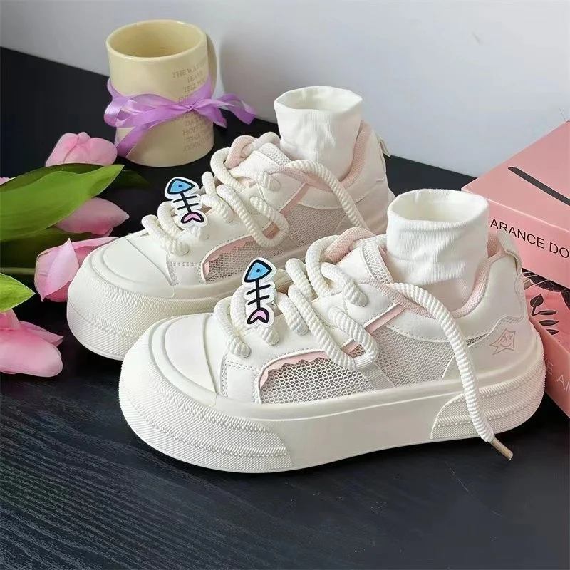 Damen Sportliche Sneakers mit atmungsaktiver Mesh-Oberfläche und elastischem Schaft Heidi Mode - Image 7